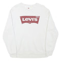 LEVI'S Mens White S Crew Neck Cotton Blend Pullover Sweatshirt