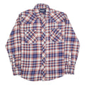 WRANGLER Mens Blue & Red Plaid Shirt L Cotton Blend Long Sleeve Casual Western
