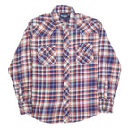 WRANGLER Mens Blue & Red Plaid Shirt L Cotton Blend Long Sleeve Casual Western