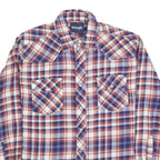 WRANGLER Mens Blue & Red Plaid Shirt L Cotton Blend Long Sleeve Casual Western