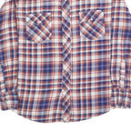 WRANGLER Mens Blue & Red Plaid Shirt L Cotton Blend Long Sleeve Casual Western