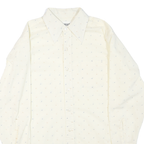 PARIANI Mens Cream Shirt L Polyester Blend Smart Casual Long Sleeve Button