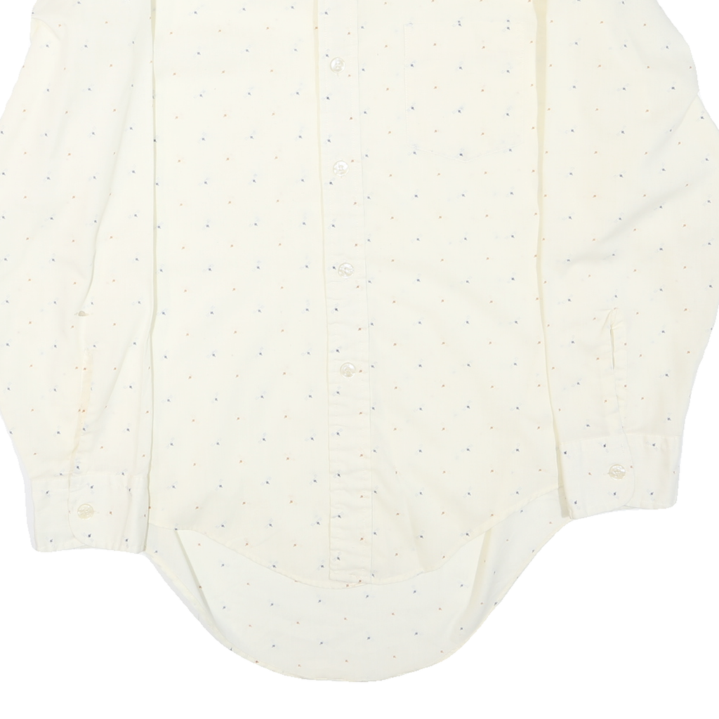 PARIANI Mens Cream Shirt L Polyester Blend Smart Casual Long Sleeve Button