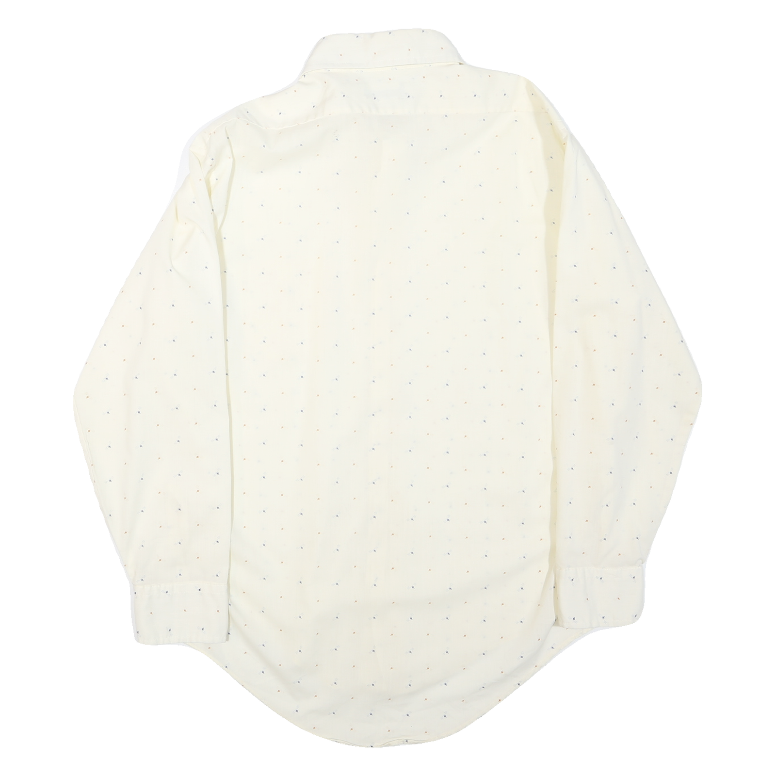 PARIANI Mens Cream Shirt L Polyester Blend Smart Casual Long Sleeve Button