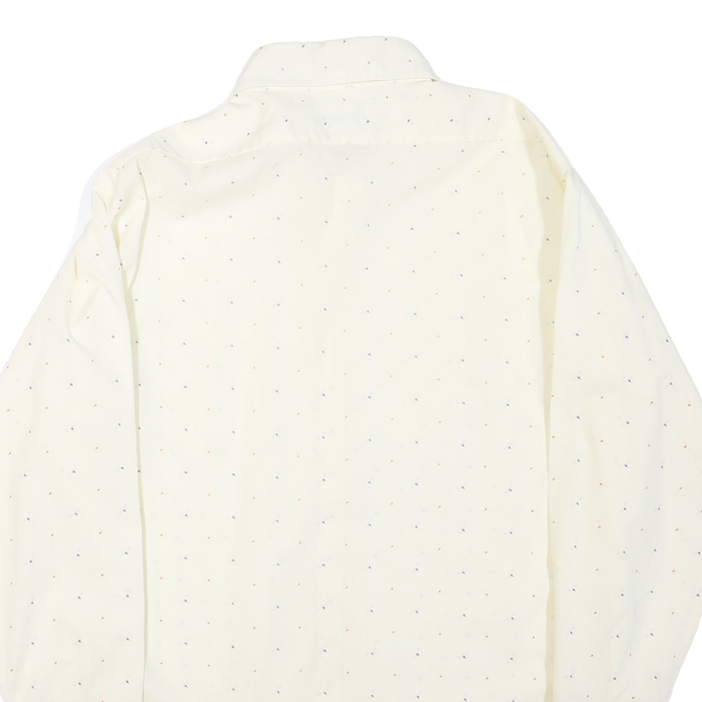 PARIANI Mens Cream Shirt L Polyester Blend Smart Casual Long Sleeve Button