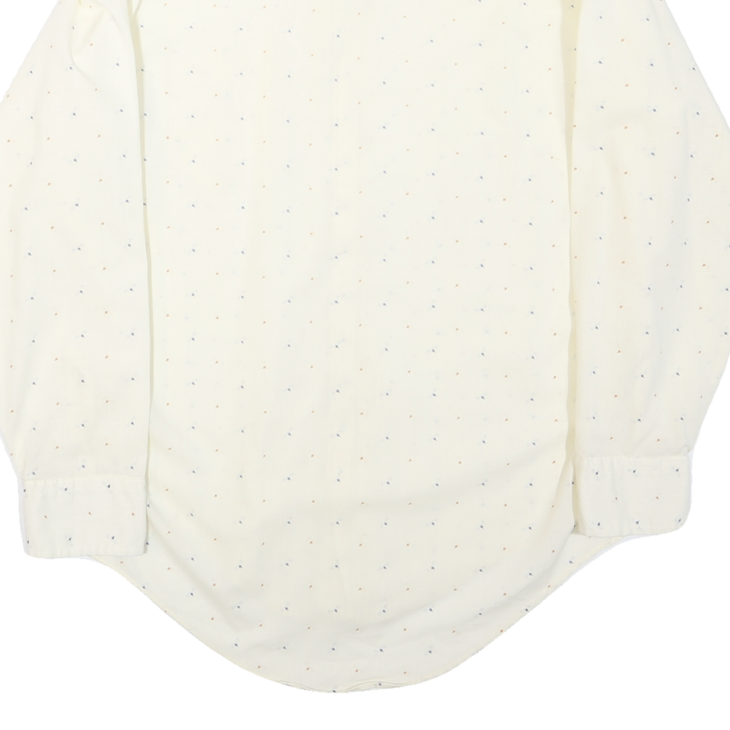 PARIANI Mens Cream Shirt L Polyester Blend Smart Casual Long Sleeve Button