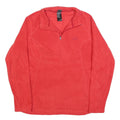 THE NORTH FACE Womens Red Plain Pullover Jumper Quarter Zip XL Outdoor Active