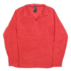 THE NORTH FACE Womens Red Plain Pullover Jumper Quarter Zip XL Outdoor Active