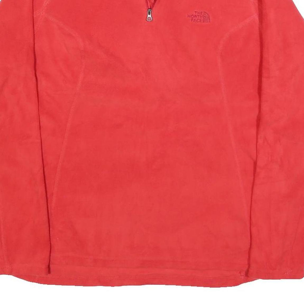 THE NORTH FACE Womens Red Plain Pullover Jumper Quarter Zip XL Outdoor Active