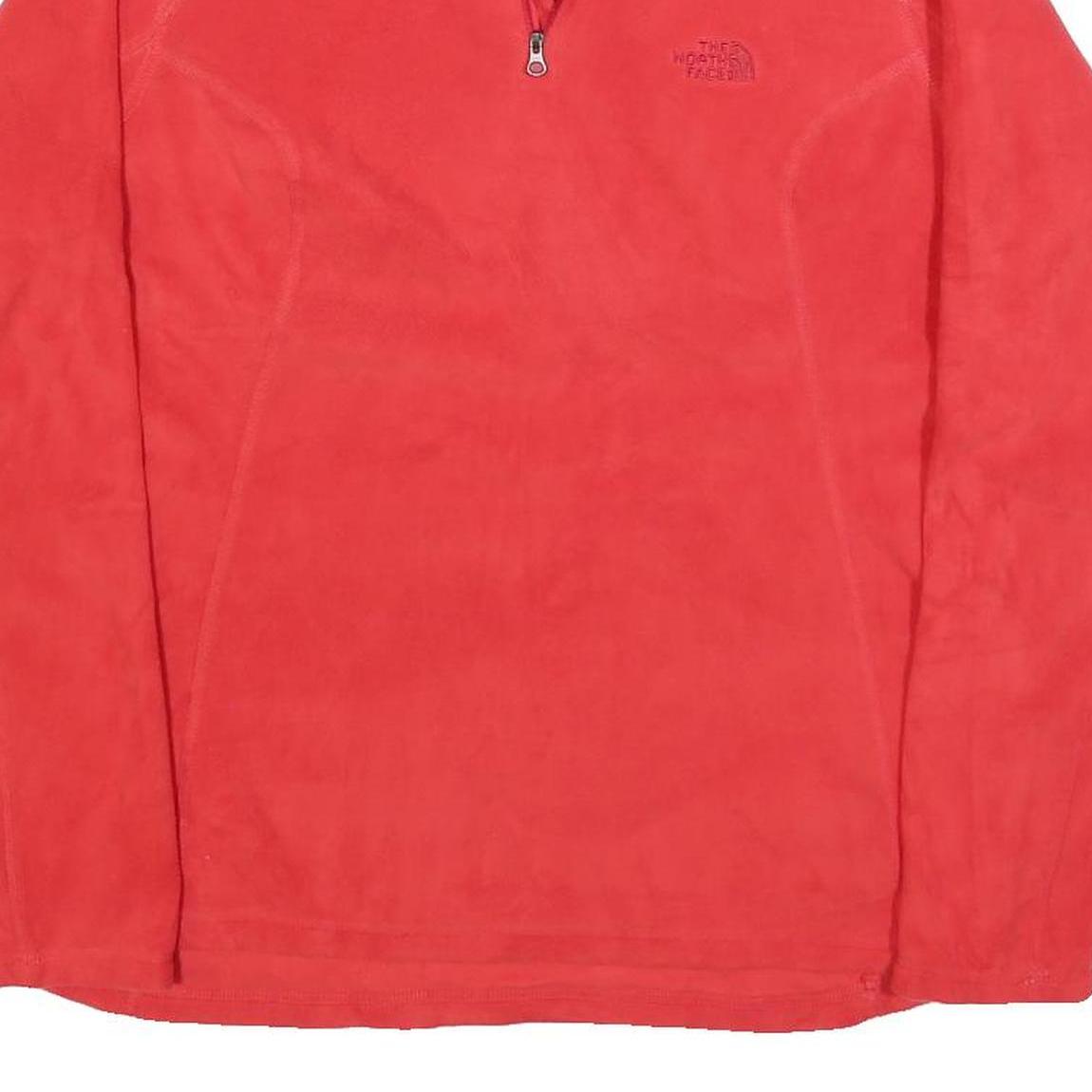 THE NORTH FACE Womens Red Plain Pullover Jumper Quarter Zip XL Outdoor Active