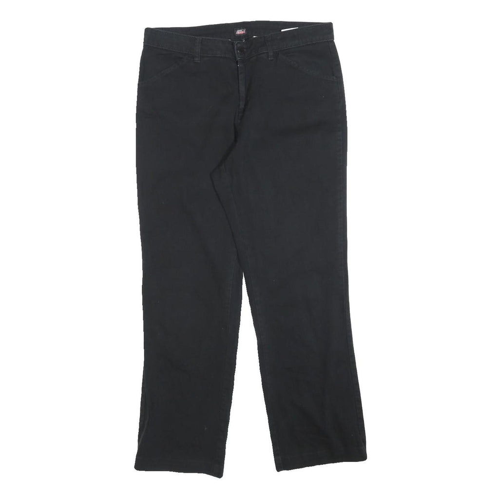 DICKIES Womens Cotton Blend Black Relaxed Straight Trousers W30 L28 Workwear