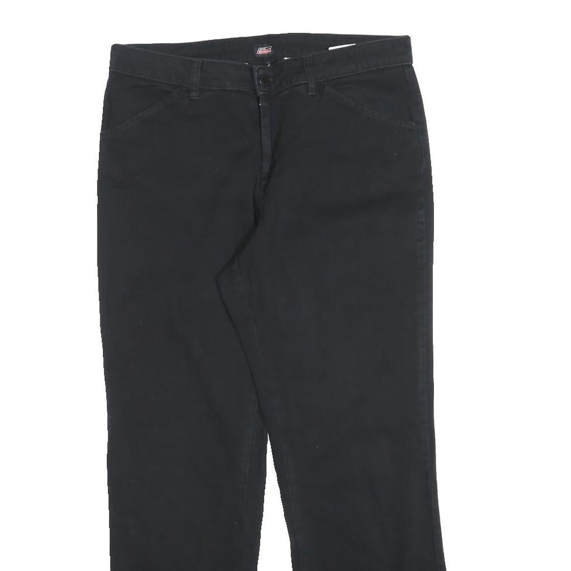DICKIES Womens Cotton Blend Black Relaxed Straight Trousers W30 L28 Workwear
