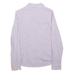 TOMMY HILFIGER Womens Purple & White Striped Shirt M Formal Cotton Blend