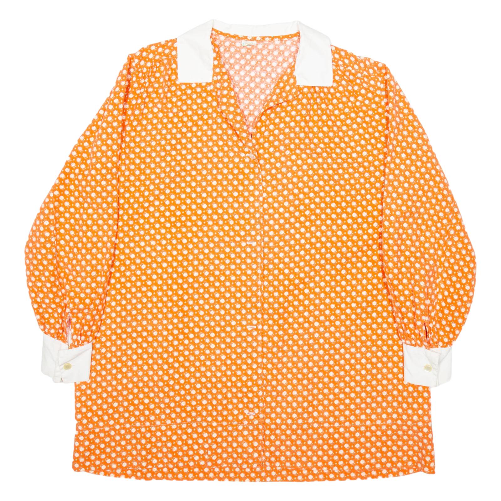 Womens Shirt Orange Floral Long Sleeve XL
