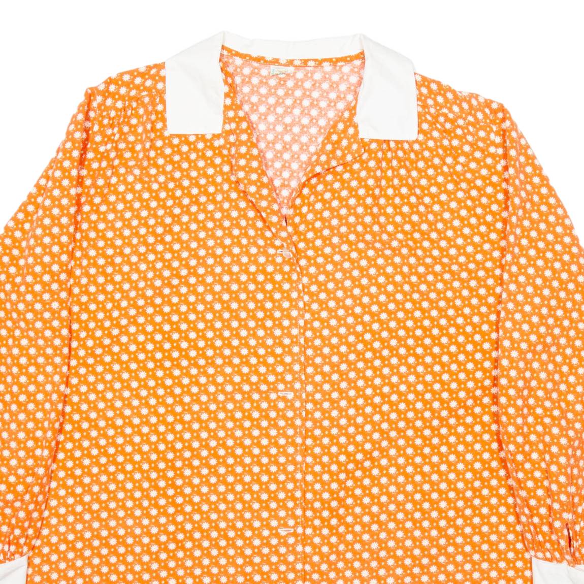 Womens Shirt Orange Floral Long Sleeve XL
