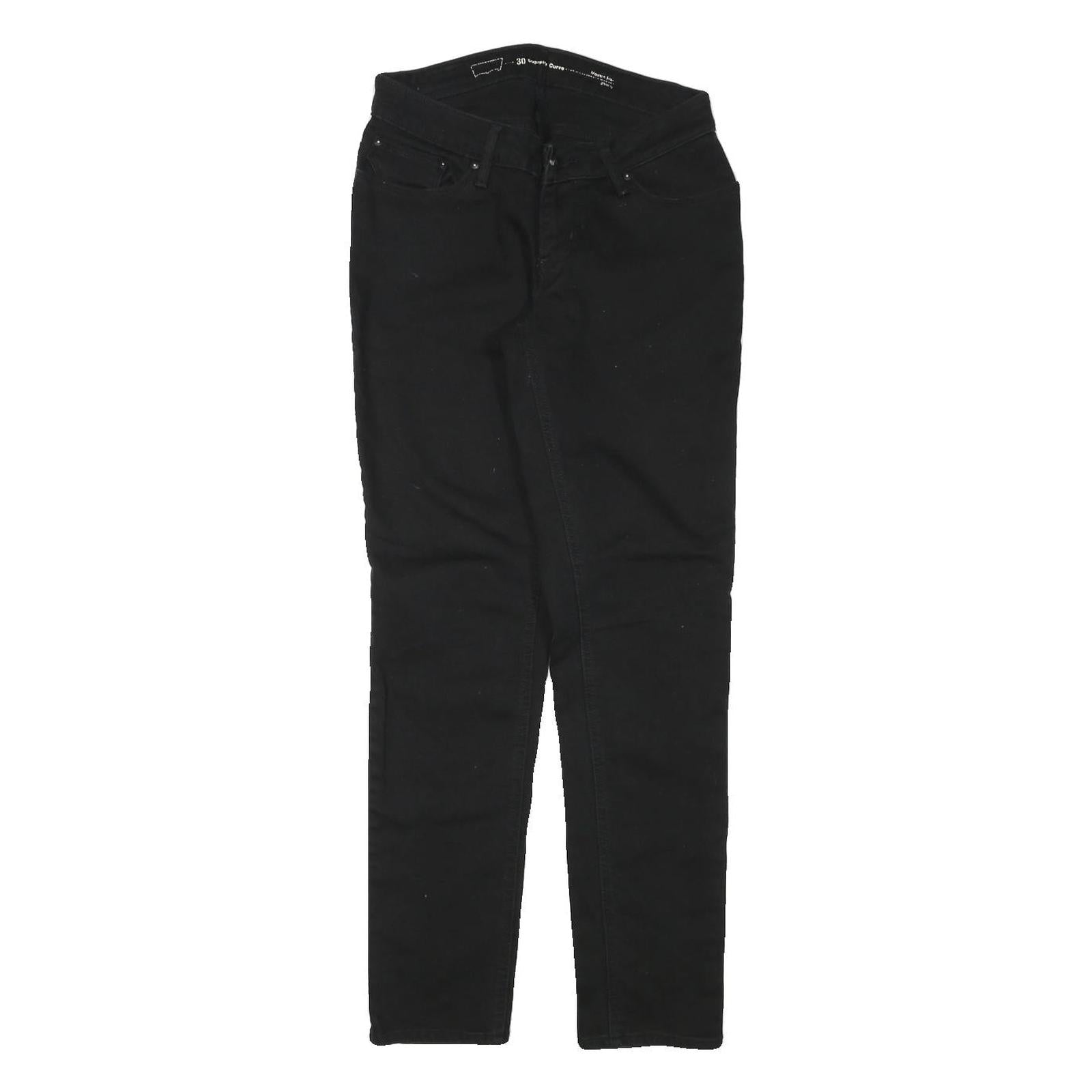 LEVI'S Womens Jeans Black Slim Skinny Denim Medium W26 L28 Stylish Zip