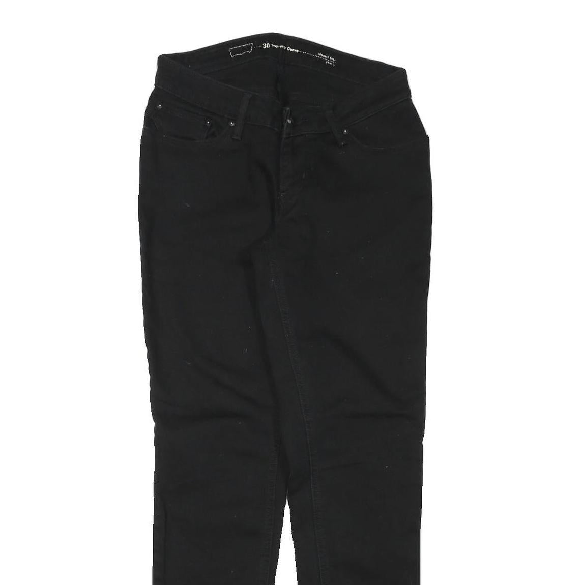 LEVI'S Womens Jeans Black Slim Skinny Denim Medium W26 L28 Stylish Zip