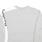 REEBOK Womens Grey & White Sweatshirt Crew Neck L Cotton Blend Pullover