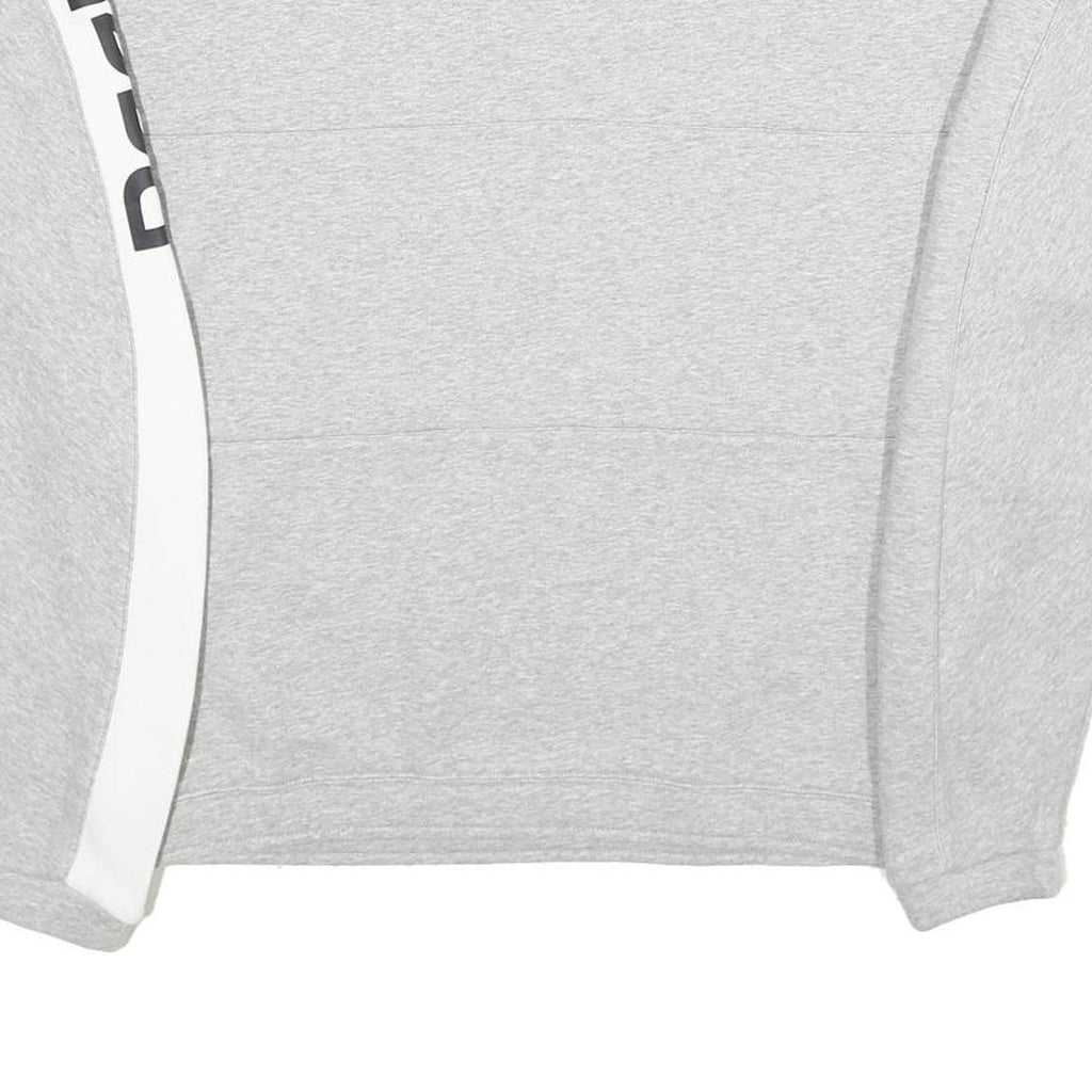 REEBOK Womens Grey & White Sweatshirt Crew Neck L Cotton Blend Pullover