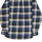 JACHS Mens Blue Black Cream Check Shirt L Cotton Blend Casual Button-Up