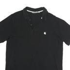 CARHARTT Mens Black Short Sleeve Plain S Cotton Polo Shirt Classic Fit