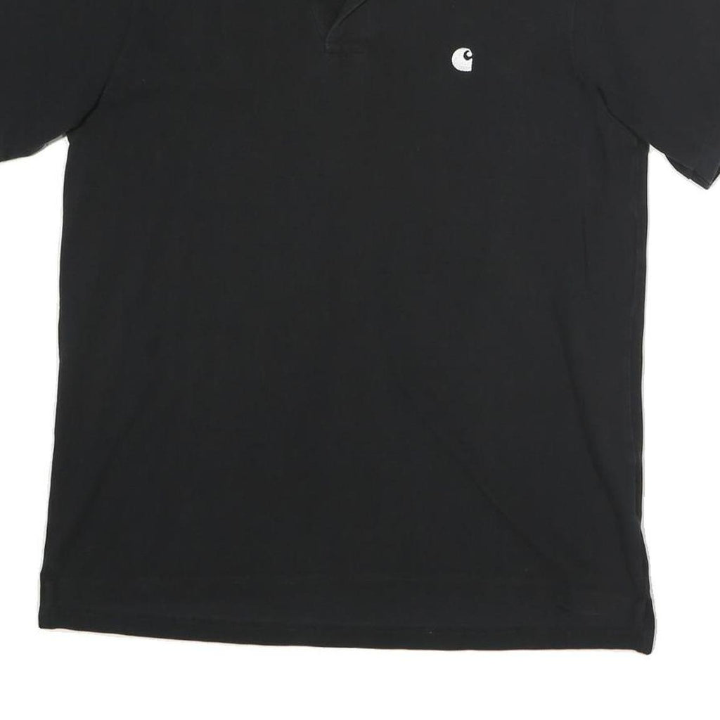 CARHARTT Mens Black Short Sleeve Plain S Cotton Polo Shirt Classic Fit