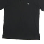 CARHARTT Mens Black Short Sleeve Plain S Cotton Polo Shirt Classic Fit