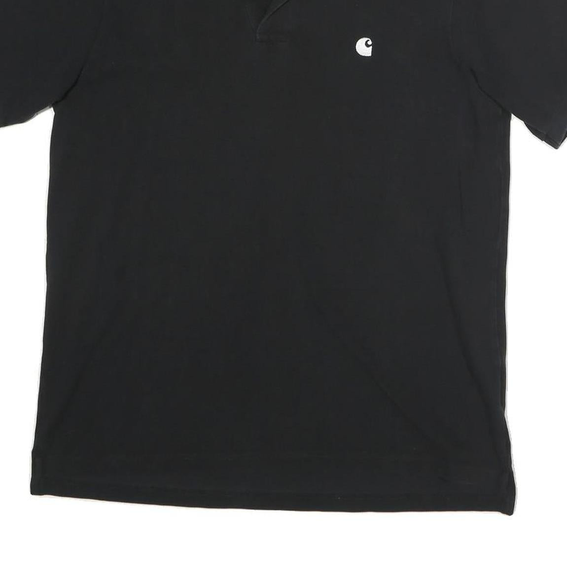CARHARTT Mens Black Short Sleeve Plain S Cotton Polo Shirt Classic Fit