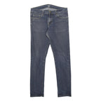 CARHARTT WIP Mens Slim Blue Denim Jeans W32 L32 Zip Pockets Casual Wear