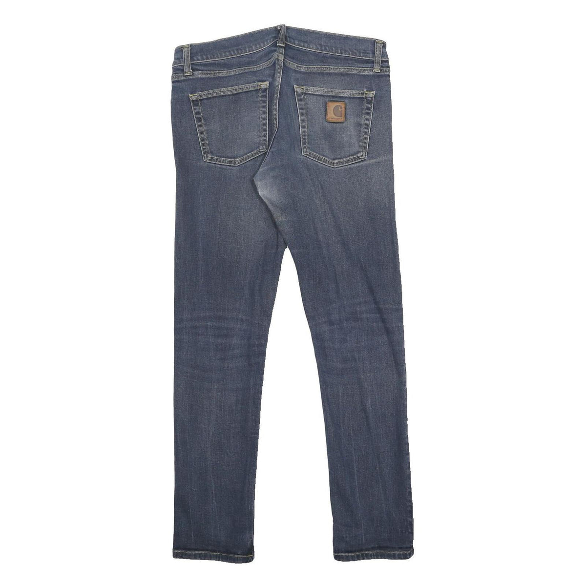 CARHARTT WIP Mens Slim Blue Denim Jeans W32 L32 Zip Pockets Casual Wear
