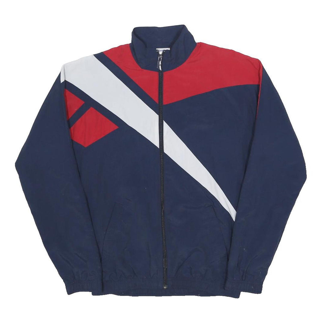 REEBOK Mens Navy & Red Track Jacket XS Polyester Zip Sportswear