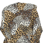 KWAI Womens Brown Black & White Animal Print Shirt Long Sleeve Collared M