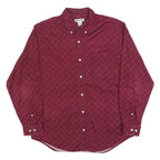 CHEROKEE Mens Maroon Shirt L Cotton Blend Button-Down Pocket Long Sleeve