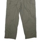 ROTROPF Mens Cotton Regular Fit Green Cargo Trousers W38 L27 Casual Zip Closure