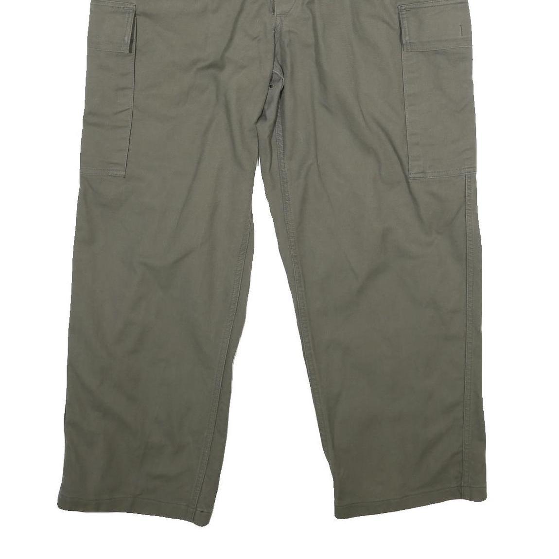 ROTROPF Mens Cotton Regular Fit Green Cargo Trousers W38 L27 Casual Zip Closure