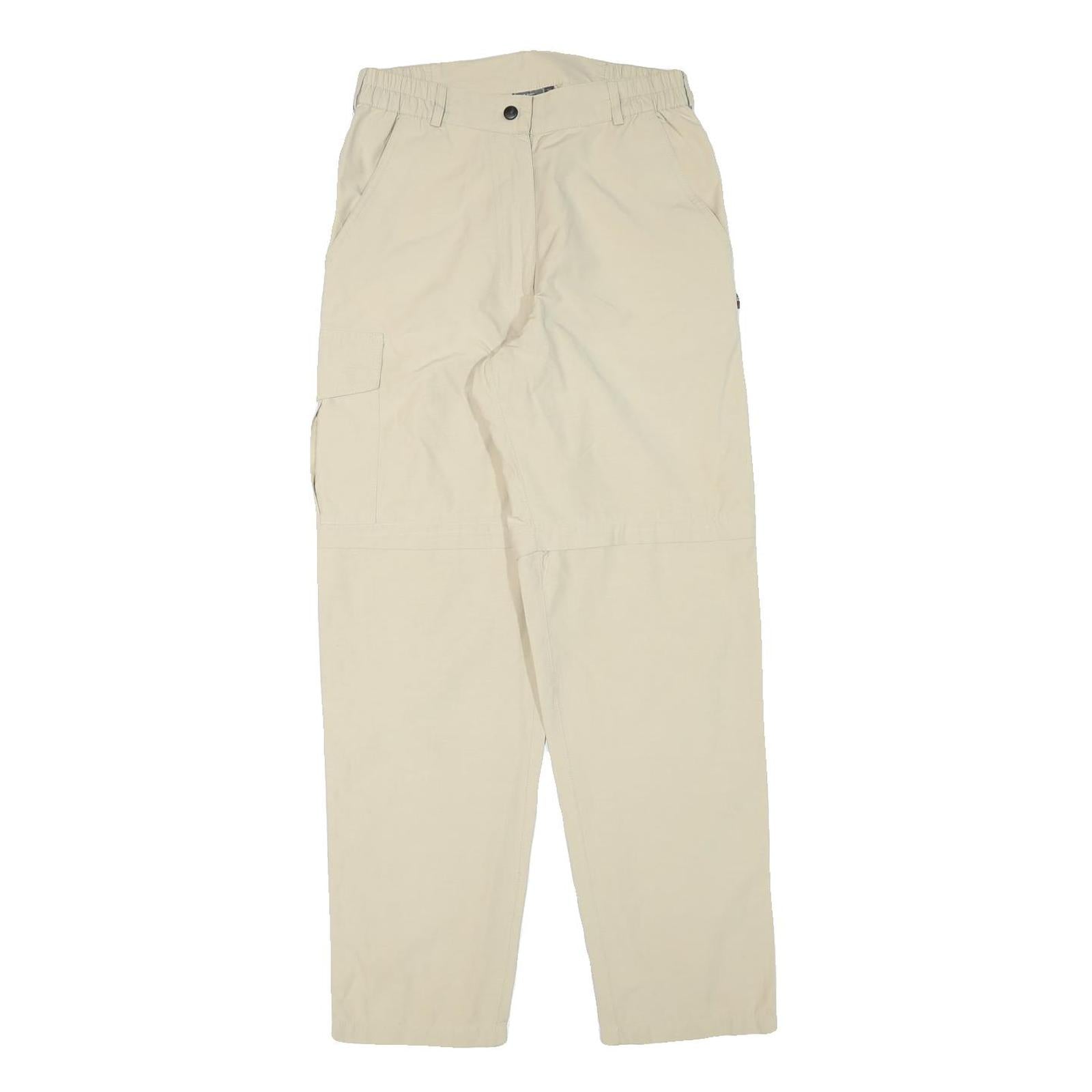 HS Womens Beige Regular Fit Straight Leg Trousers W26 L29 Polyester Blend Zip