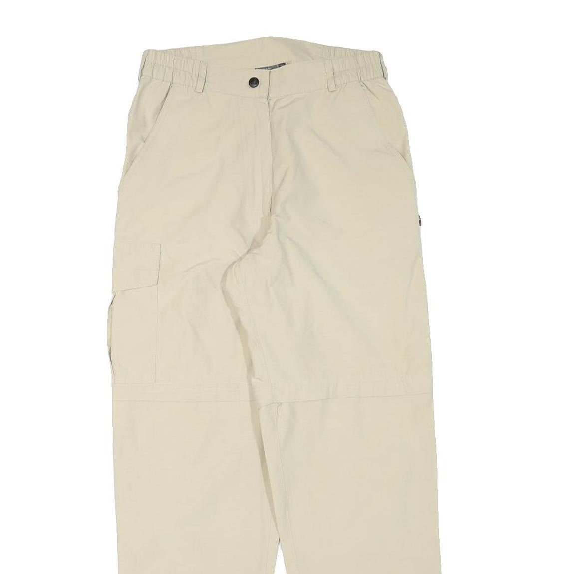 HS Womens Beige Regular Fit Straight Leg Trousers W26 L29 Polyester Blend Zip