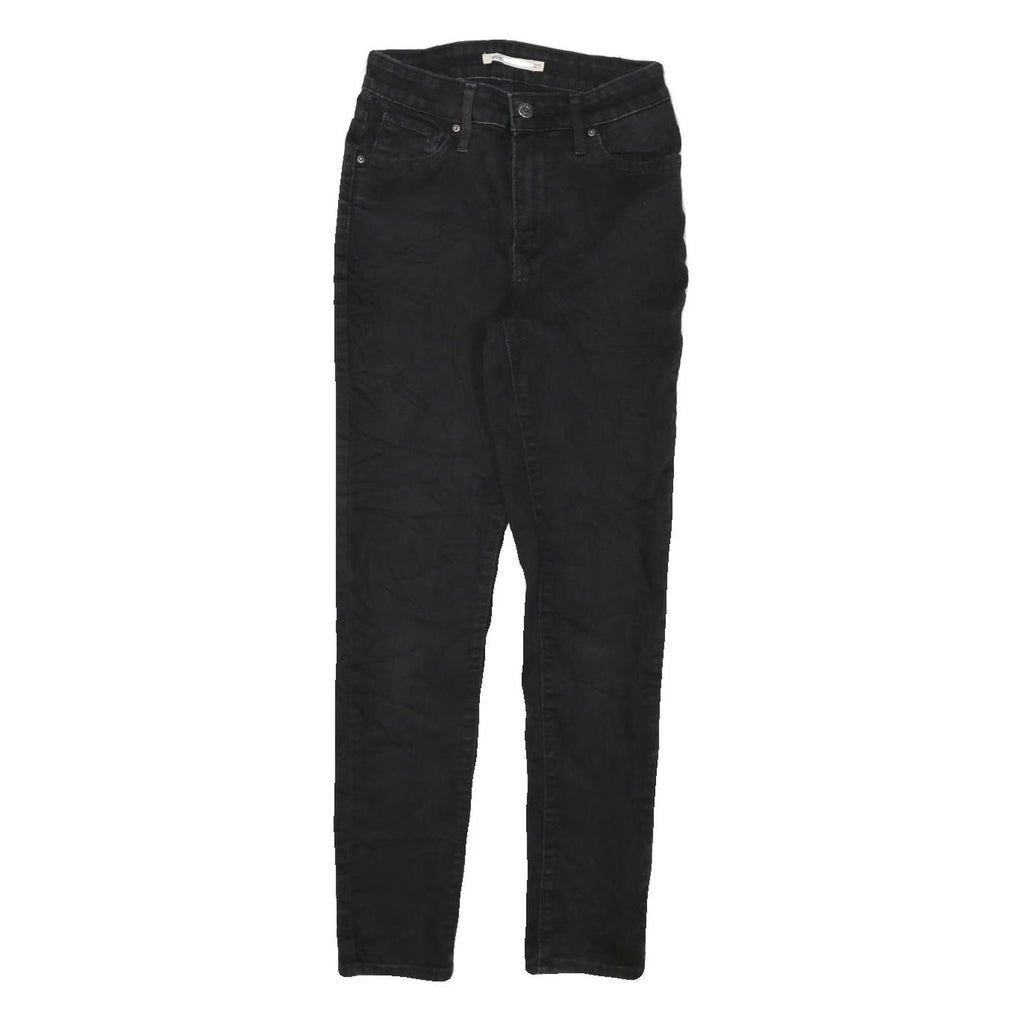 LEVI'S 721 Womens Jeans Black Slim Skinny Denim W24 L27 Classic Style Zip