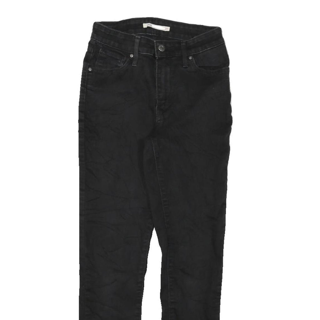 LEVI'S 721 Womens Jeans Black Slim Skinny Denim W24 L27 Classic Style Zip