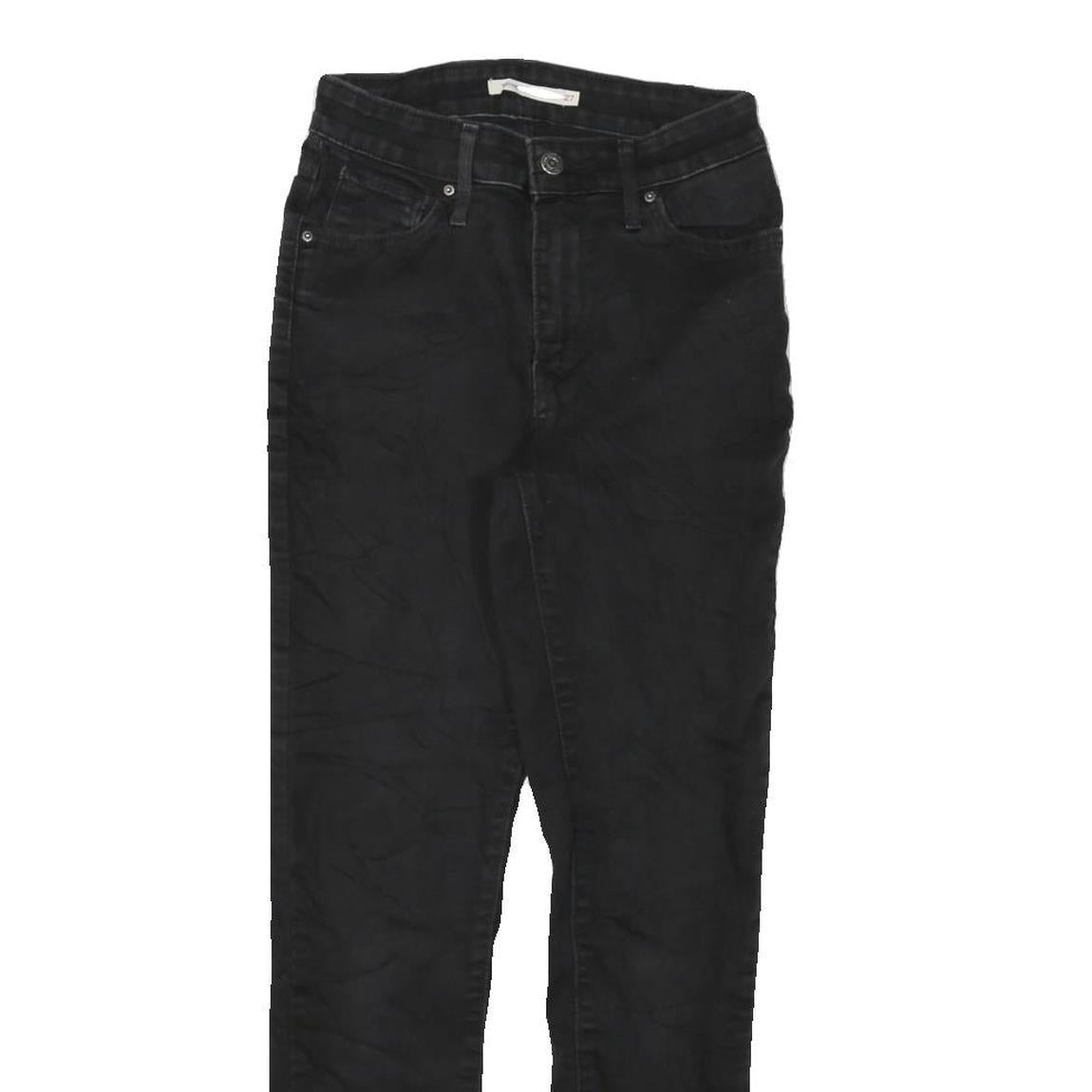 LEVI'S 721 Womens Jeans Black Slim Skinny Denim W24 L27 Classic Style Zip