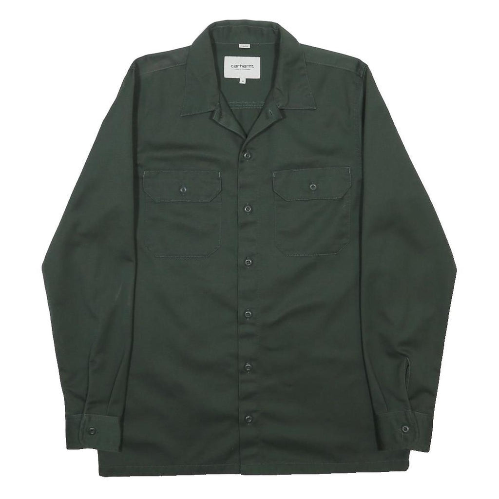 CARHARTT WIP Mens Green Shirt M Cotton Blend Workwear Button Pocket