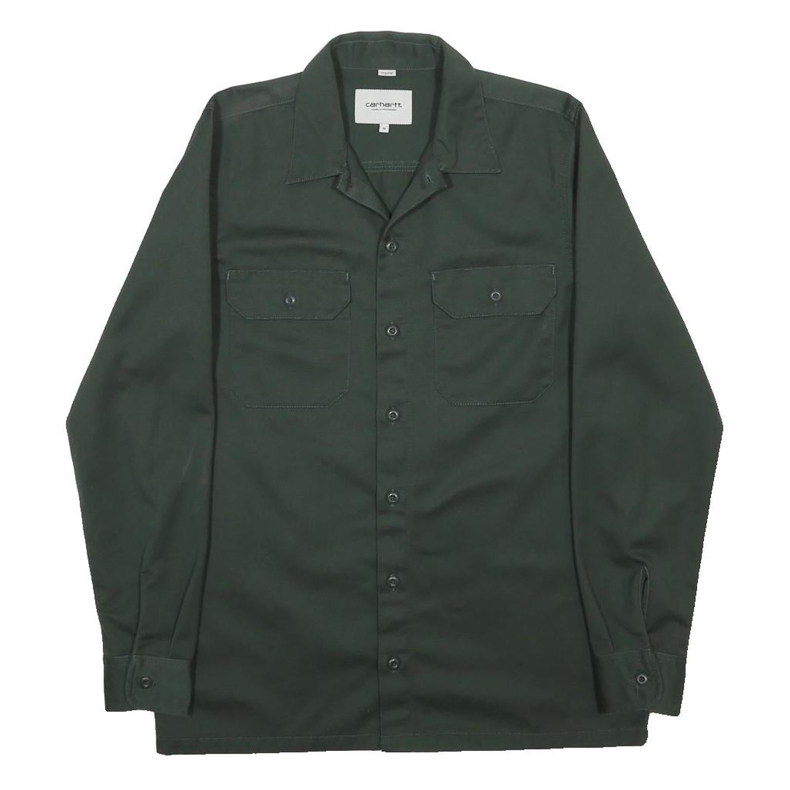 CARHARTT WIP Mens Green Shirt M Cotton Blend Workwear Button Pocket