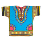 Tribal Pattern Womens Shift Dress Blue Short Sleeve Knee Length M