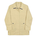 LINEAV Womens Beige Button Cotton Blend Casual Jacket S Plain Lightweight