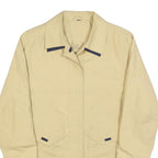 LINEAV Womens Beige Button Cotton Blend Casual Jacket S Plain Lightweight