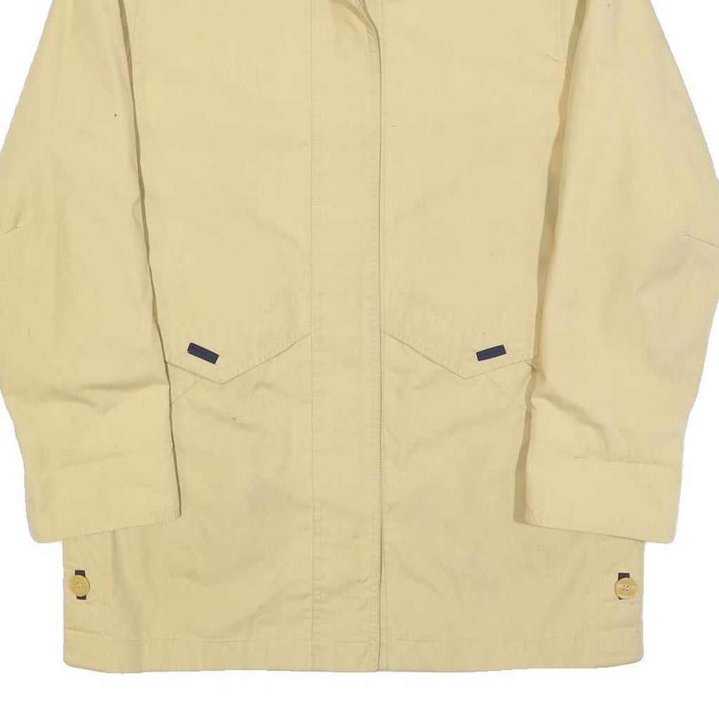 LINEAV Womens Beige Button Cotton Blend Casual Jacket S Plain Lightweight