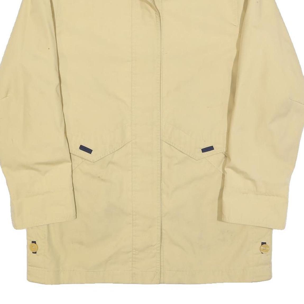 LINEAV Womens Beige Button Cotton Blend Casual Jacket S Plain Lightweight