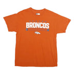 NFL Mens Orange Denver Broncos Graphic T-Shirt L Short Sleeve Crew Neck