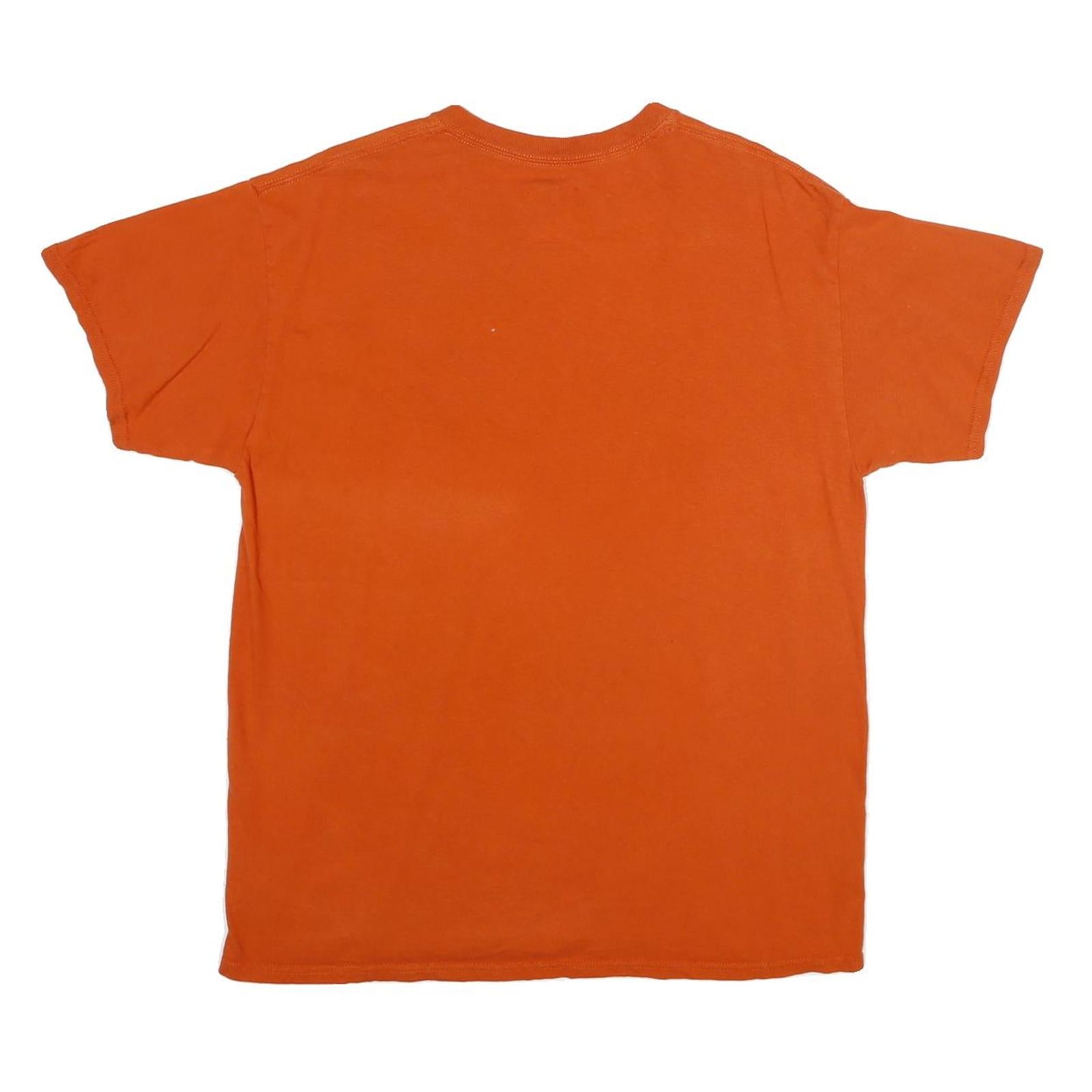 NFL Mens Orange Denver Broncos Graphic T-Shirt L Short Sleeve Crew Neck