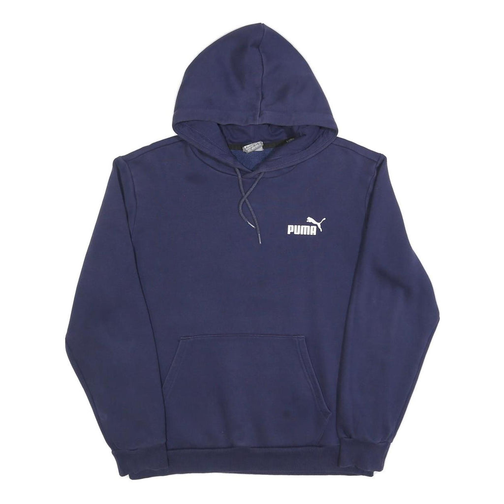 PUMA Mens Navy Hoodie M Cotton Blend Pullover Sports Casual Sweatshirt